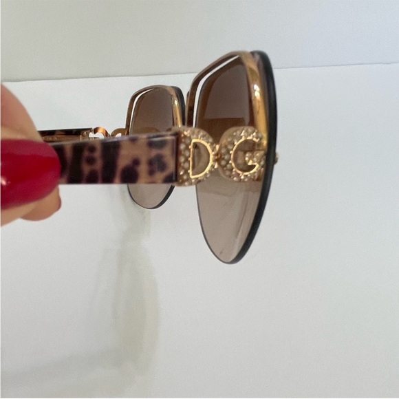 Dolce & Gabbana Sunglasses DG 2050 CZ Encrusted DG Logo Tortoise Gold main image 12